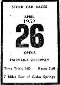 Harvard Speedway - 1952 Ad From Jerry (newer photo)